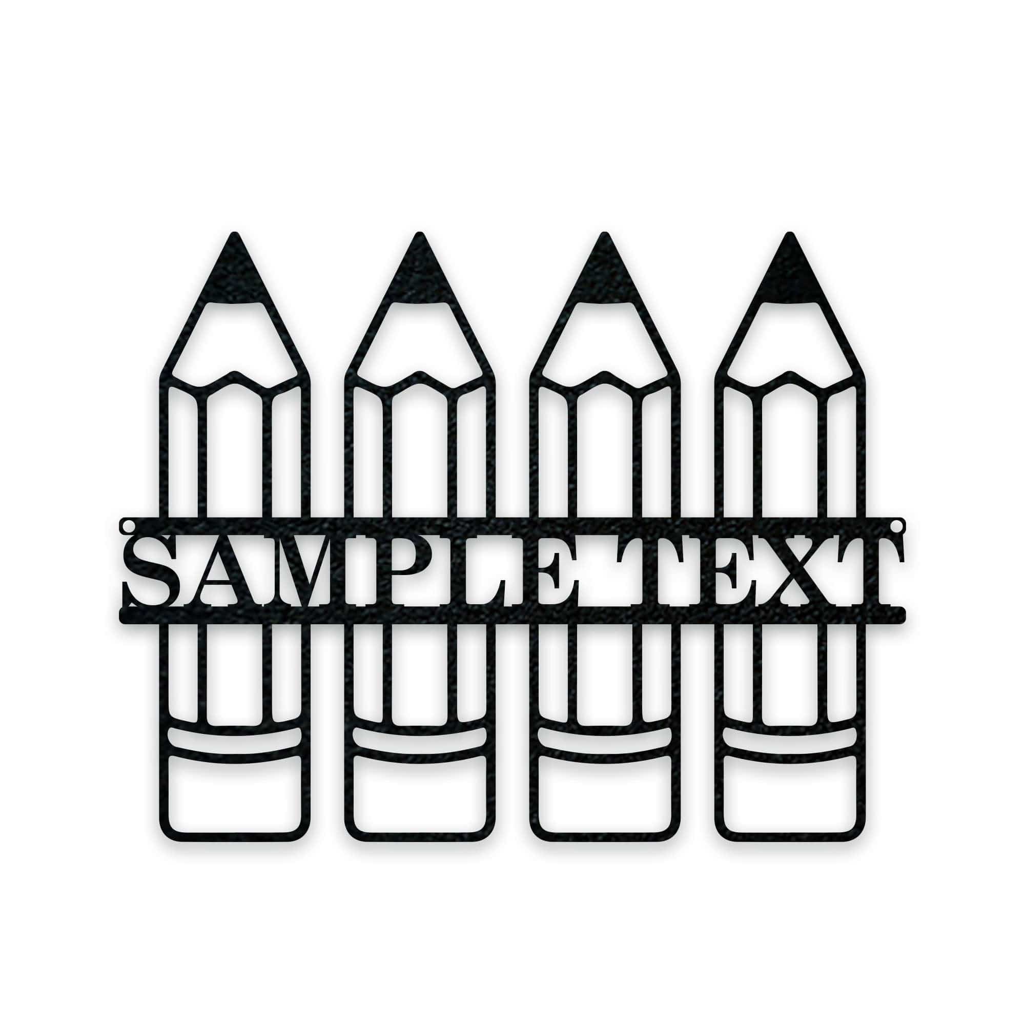 Back to School Classroom Pencils Personalized Metal Sign