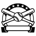 Bat and Baseball Metal Sign