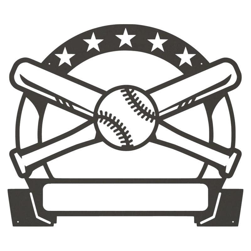 Bat and Baseball Metal Sign