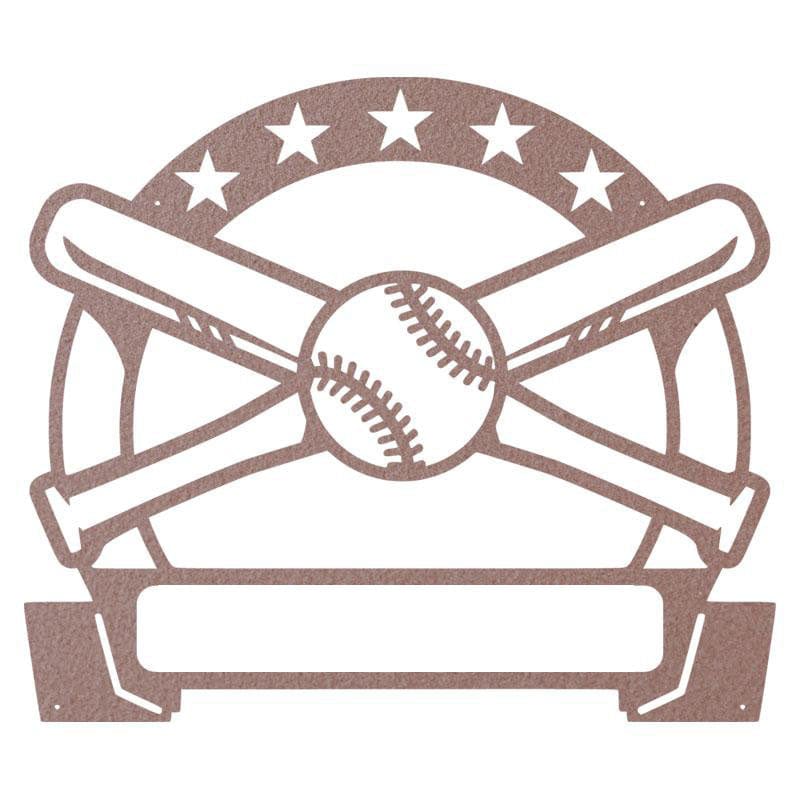Bat and Baseball Metal Sign