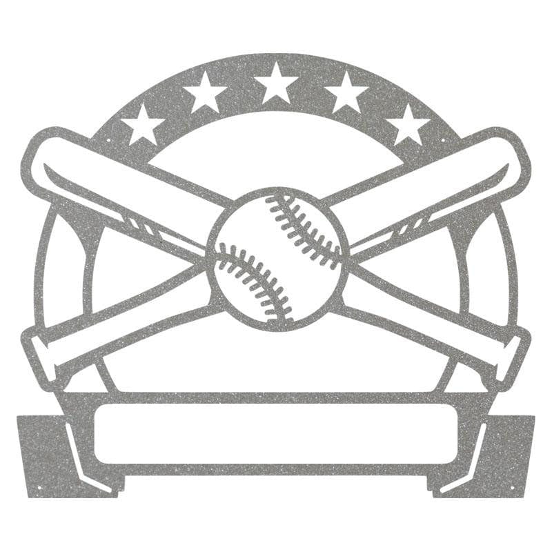 Bat and Baseball Metal Sign