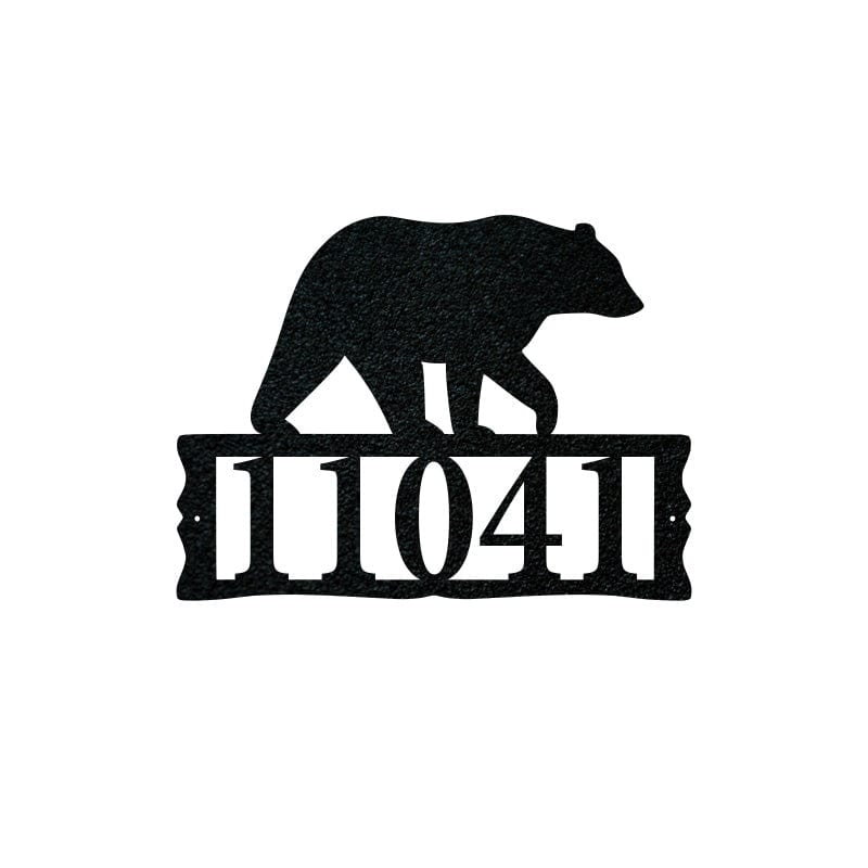 Bear Metal Address Plaque