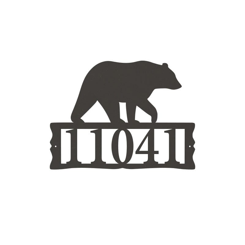 Bear Metal Address Plaque