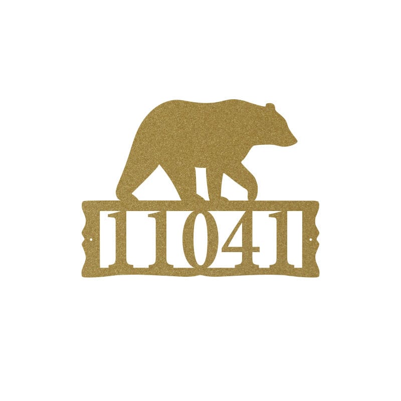Bear Metal Address Plaque