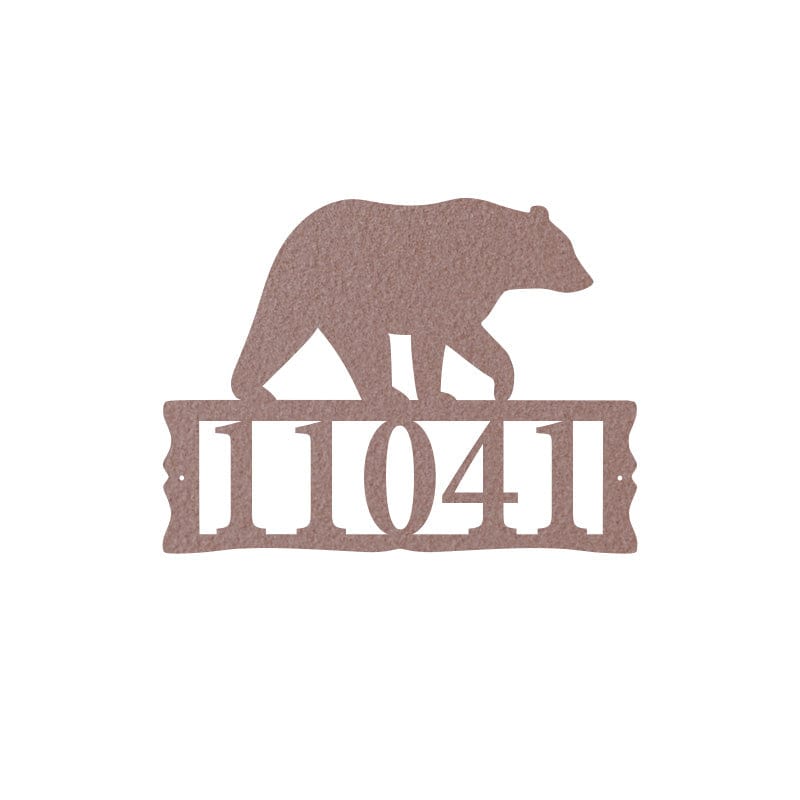 Bear Metal Address Plaque