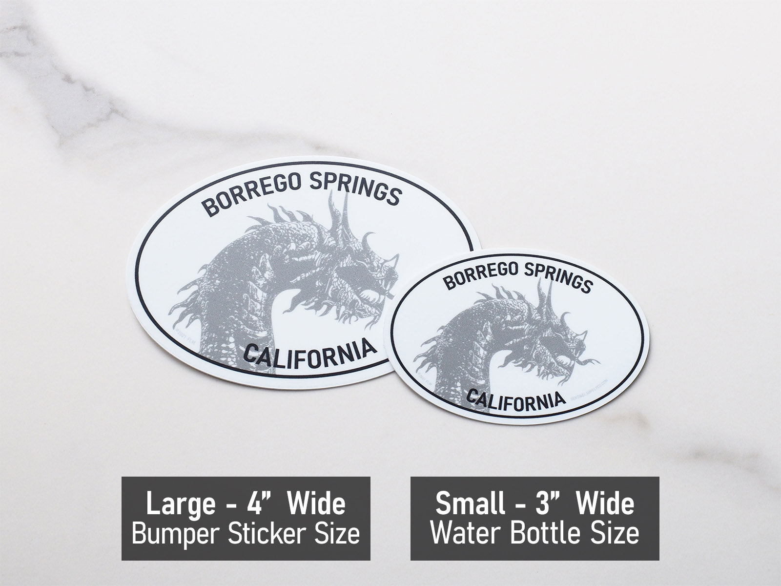 Borrego Springs Dragon White Oval Bumper Sticker