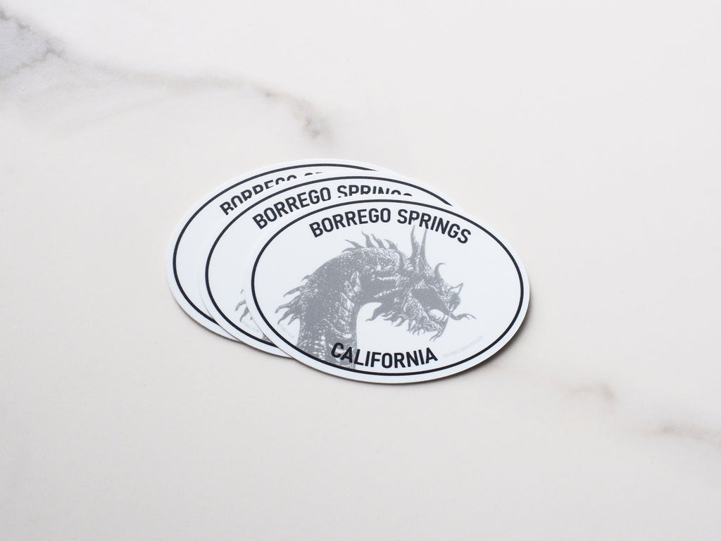 Borrego Springs Dragon White Oval Bumper Sticker