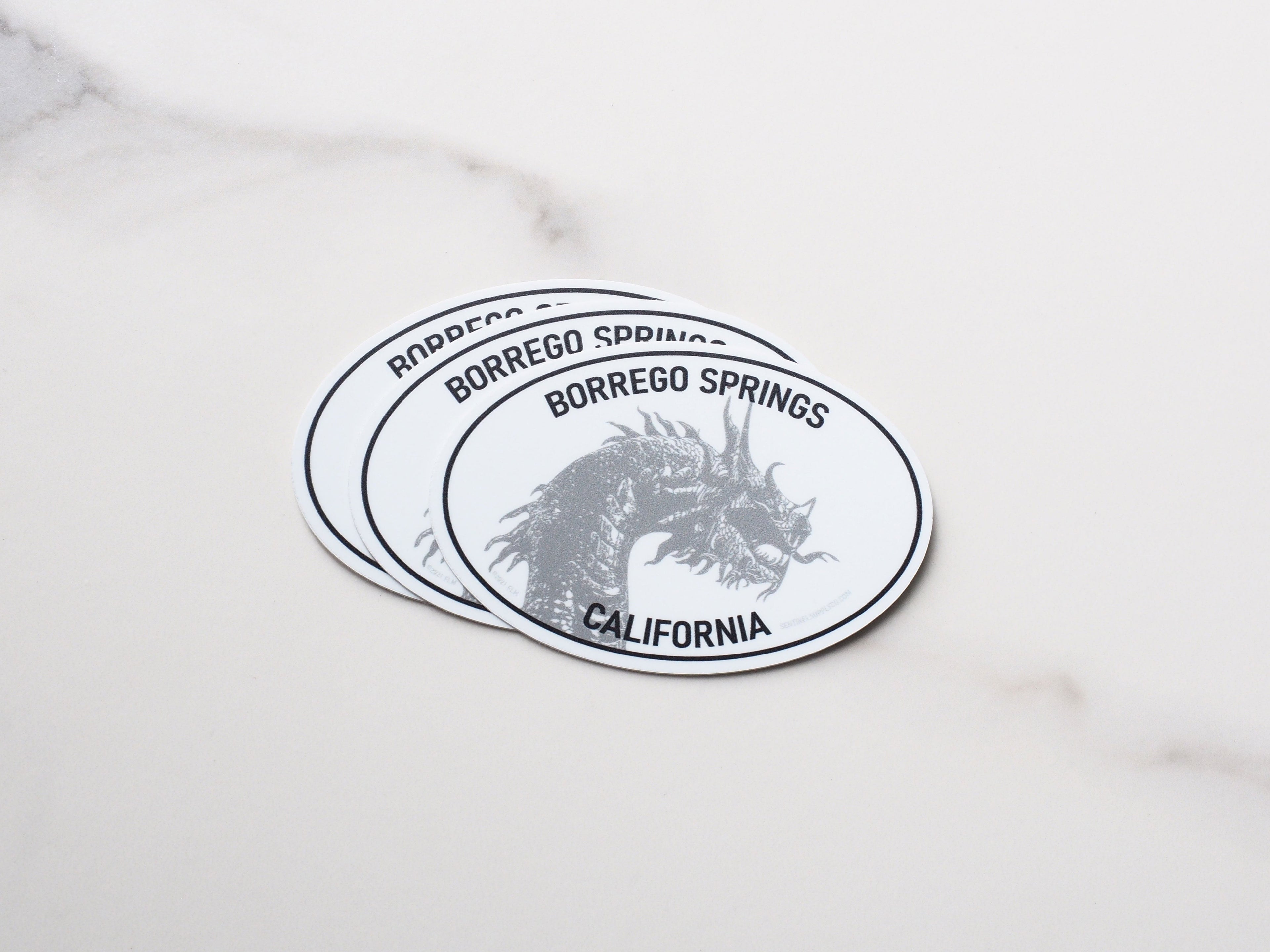 Borrego Springs Dragon White Oval Bumper Sticker