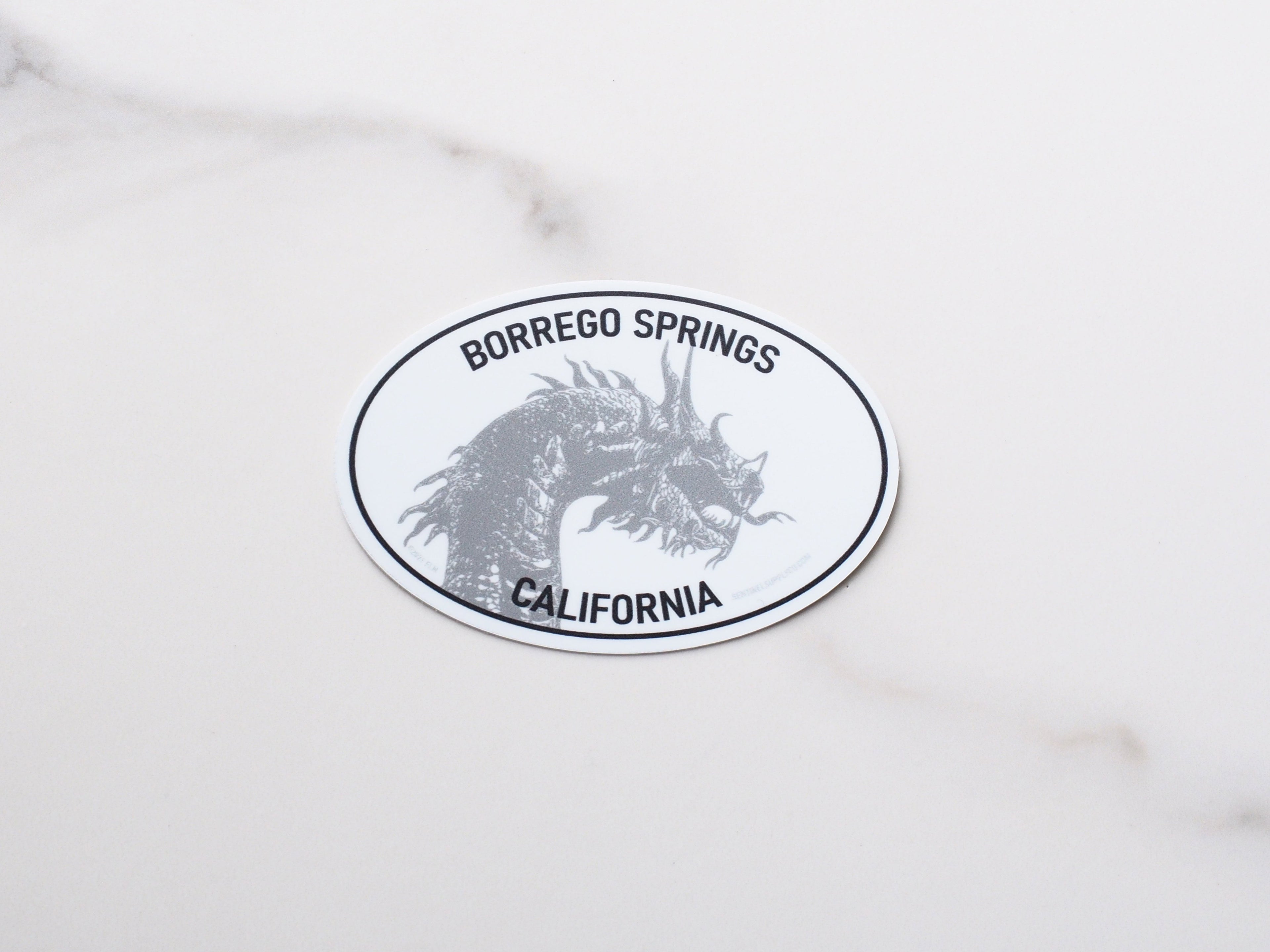 Borrego Springs Dragon White Oval Bumper Sticker