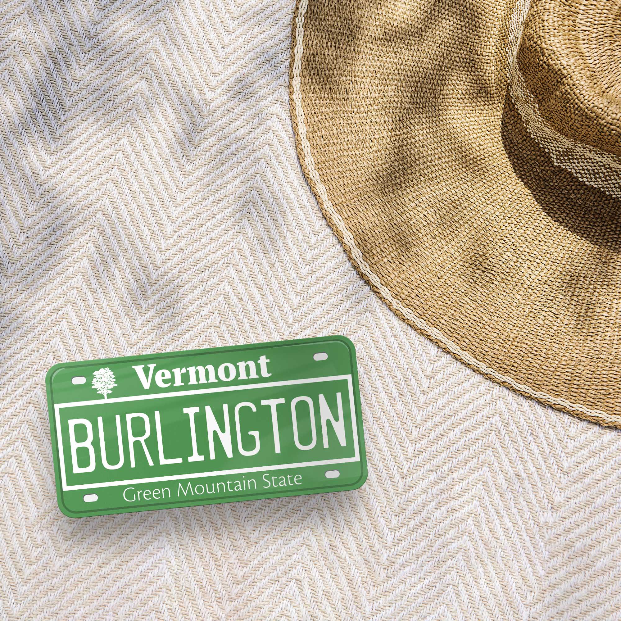 Vermont License Plate Stickers - Choose Your VT City or Saying