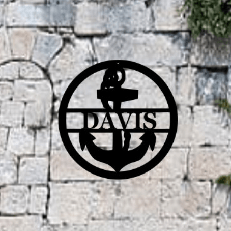 Circle Anchor Monogram Sign