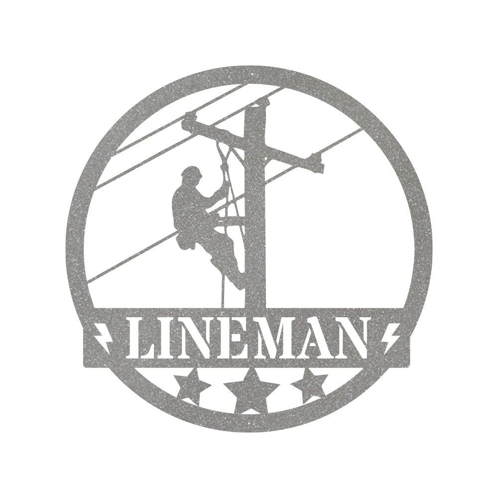 Lineman Metal Sign - Custom Personalized Electric Line Worker Gift | Durable Powder Coated
