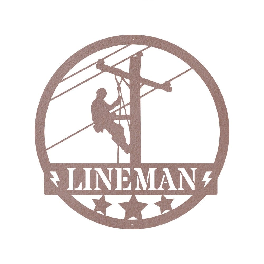 Lineman Metal Sign - Custom Personalized Electric Line Worker Gift | Durable Powder Coated