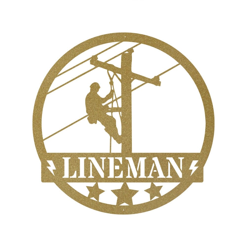 Lineman Metal Sign - Custom Personalized Electric Line Worker Gift | Durable Powder Coated