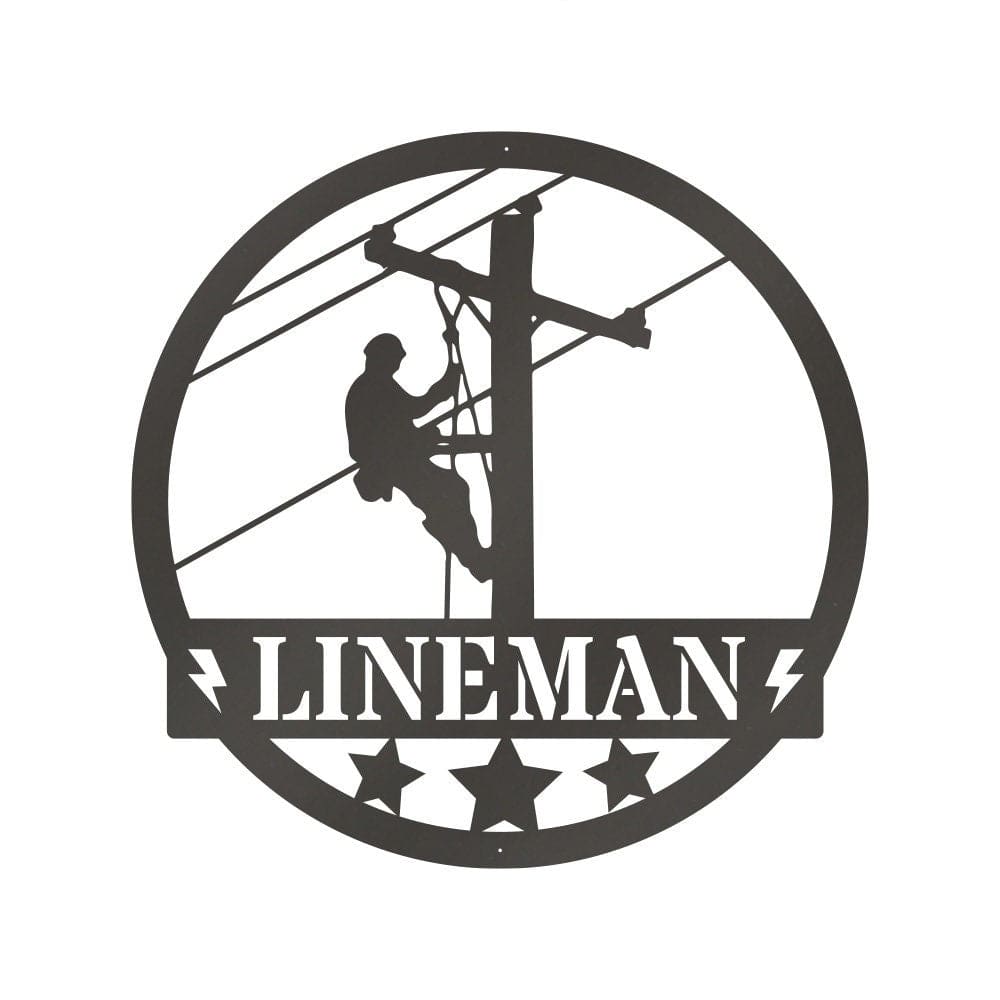 Lineman Metal Sign - Custom Personalized Electric Line Worker Gift | Durable Powder Coated