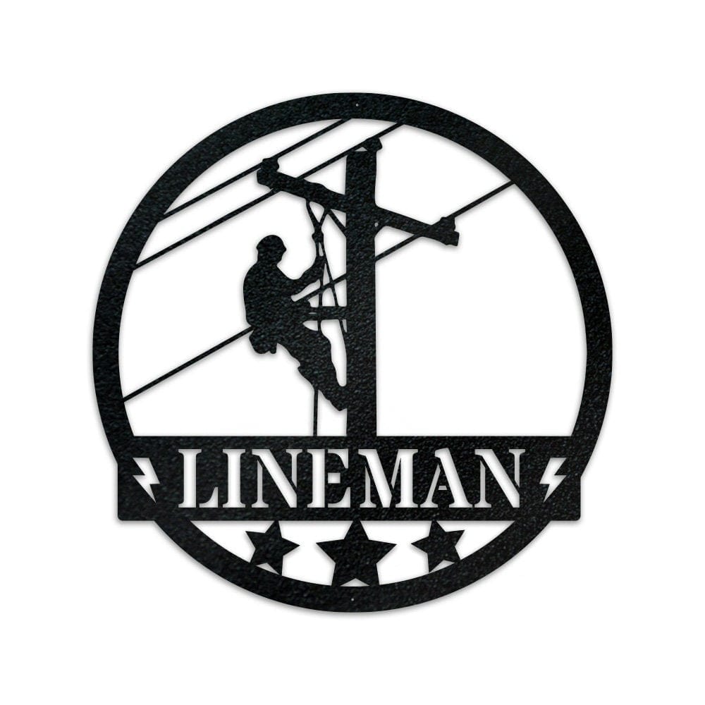 Lineman Metal Sign - Custom Personalized Electric Line Worker Gift | Durable Powder Coated