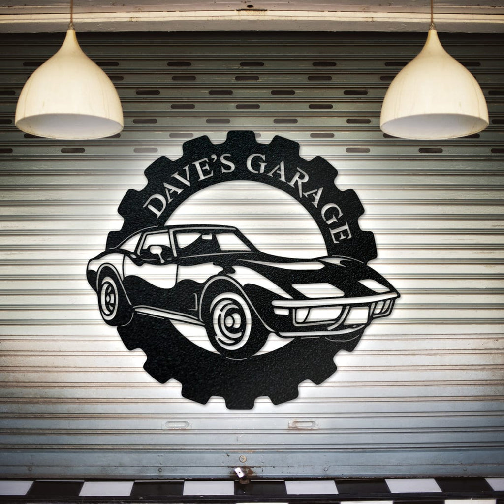 Corvette Classic Car - Metal Car Collection Sign