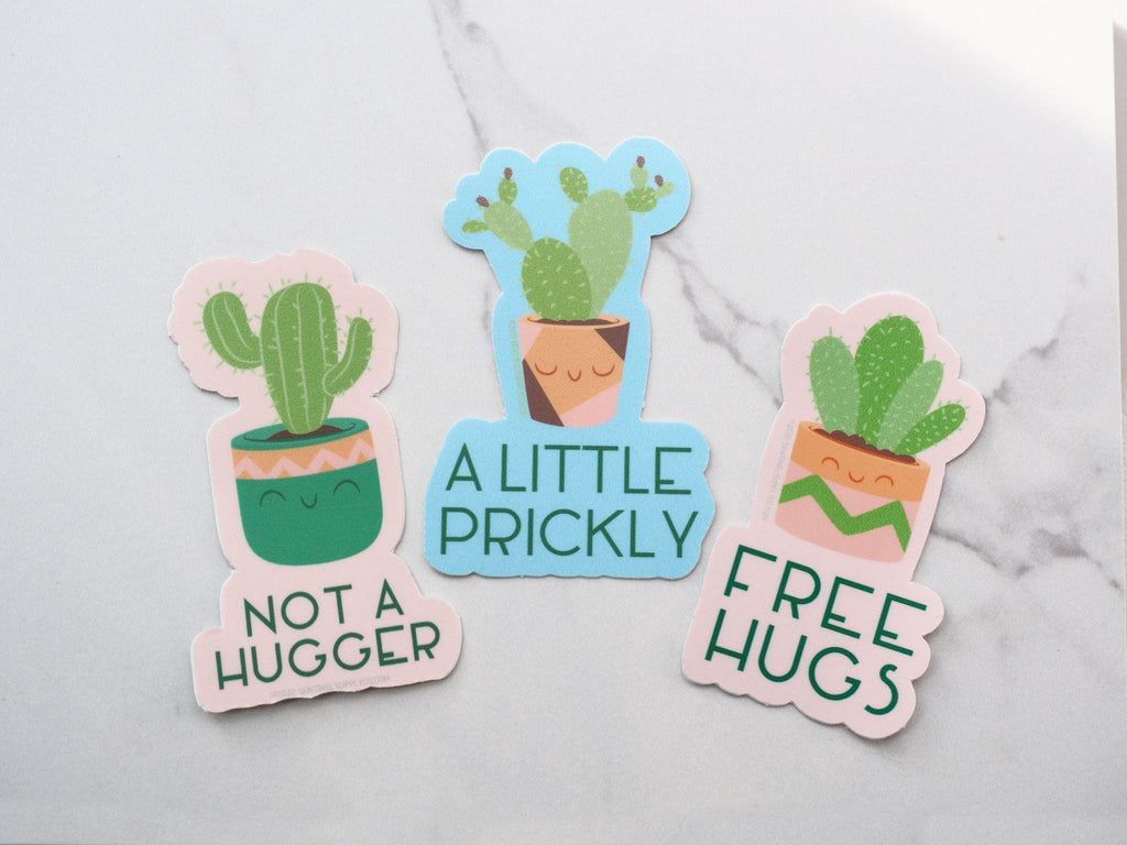 Not a Hugger Cute Cactus Sticker