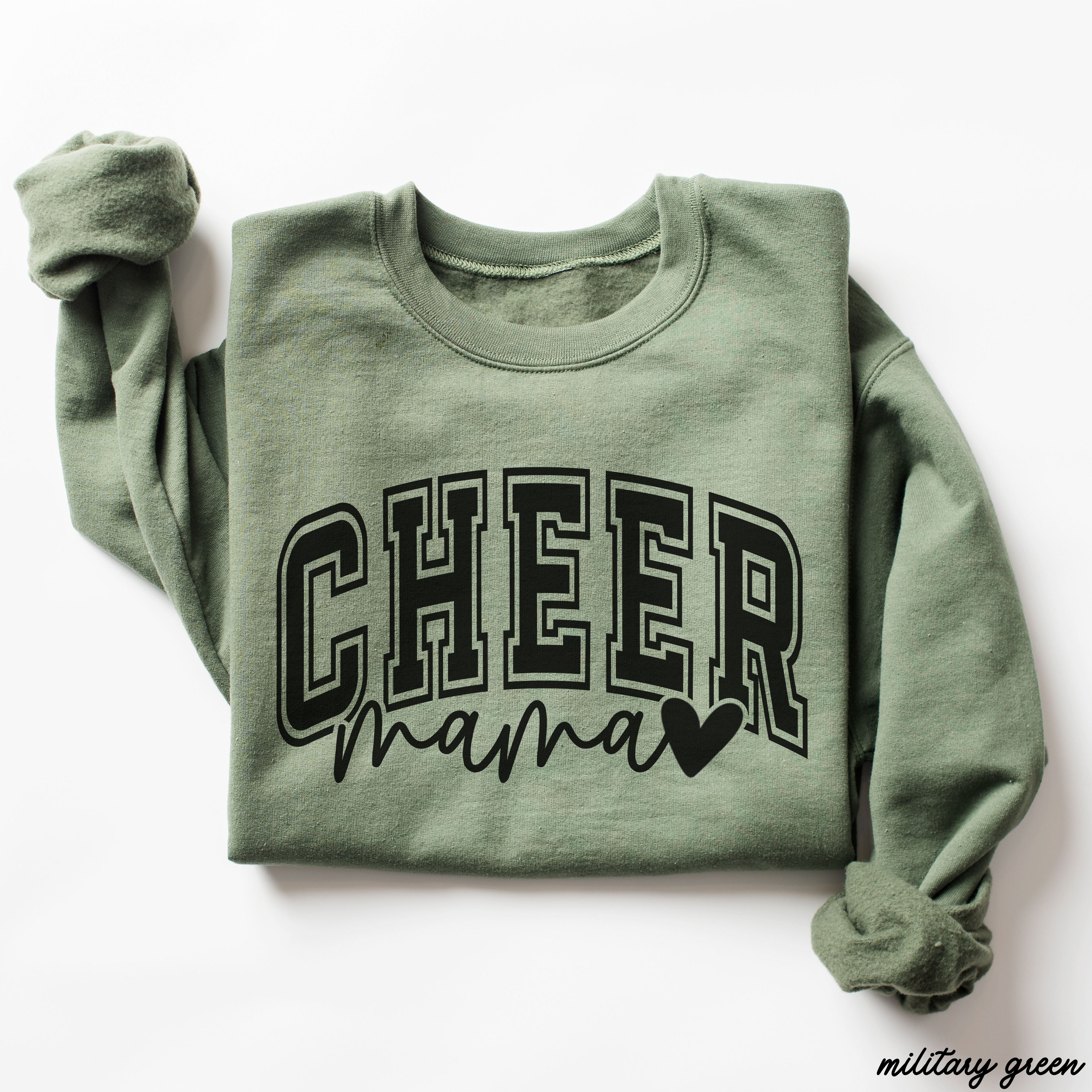 Cheer Mama Heart Sweatshirt *6 Colors (S-3X)