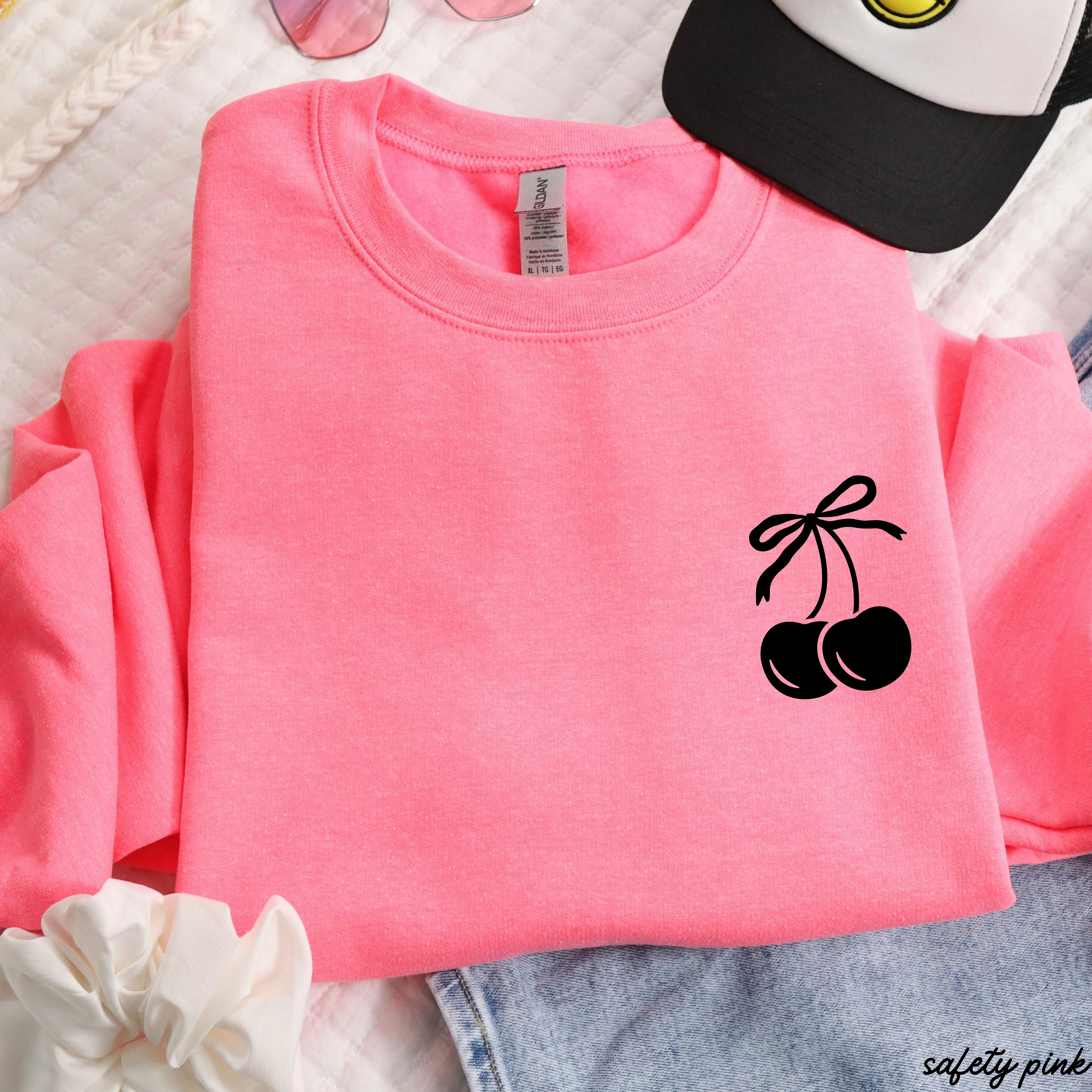 Pocket Cherry Coquette Sweatshirt *5 Colors (S-3X)