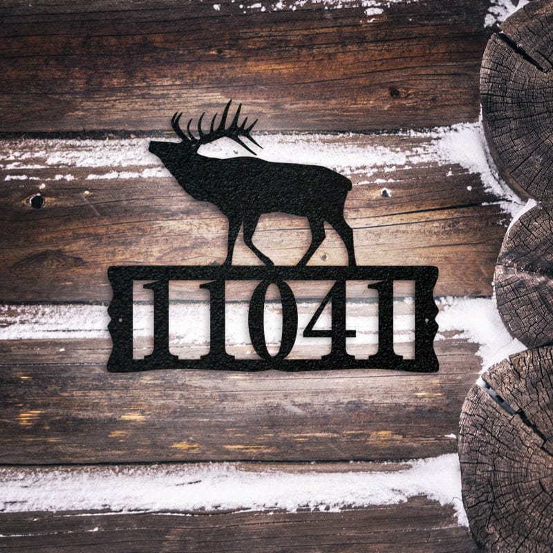 Elk Metal Address Plaque
