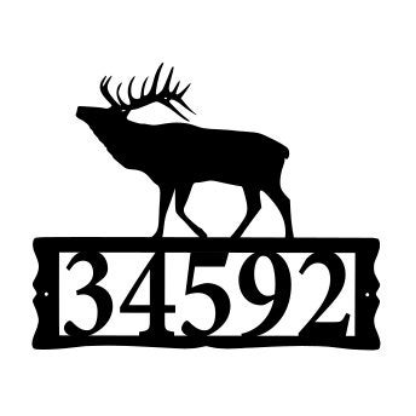 Elk Metal Address Plaque