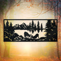 Fighting Deer Scene - Monogram Metal Sign