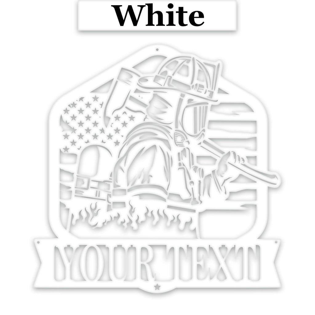 Firefighter Monogram Personalized Metal Sign