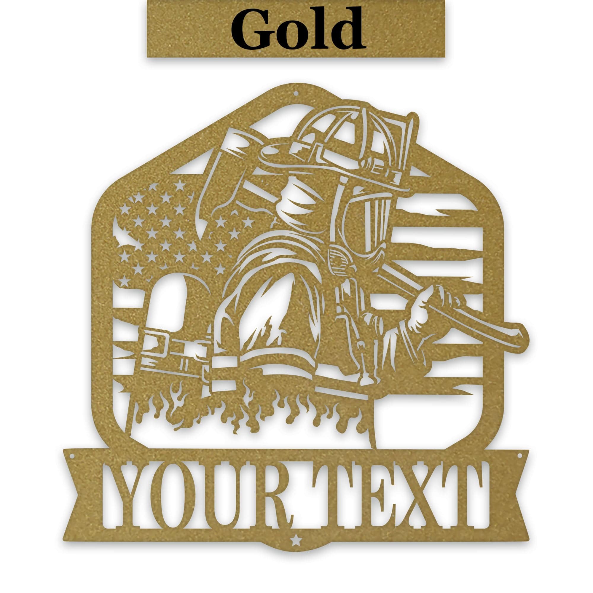 Firefighter Monogram Personalized Metal Sign