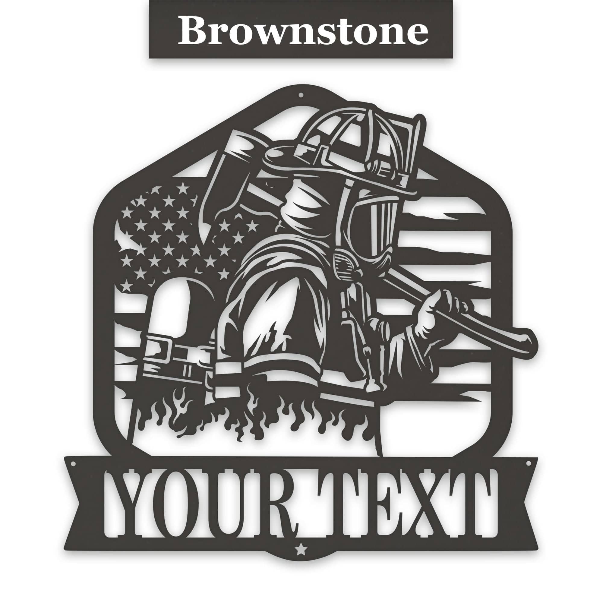 Firefighter Monogram Personalized Metal Sign
