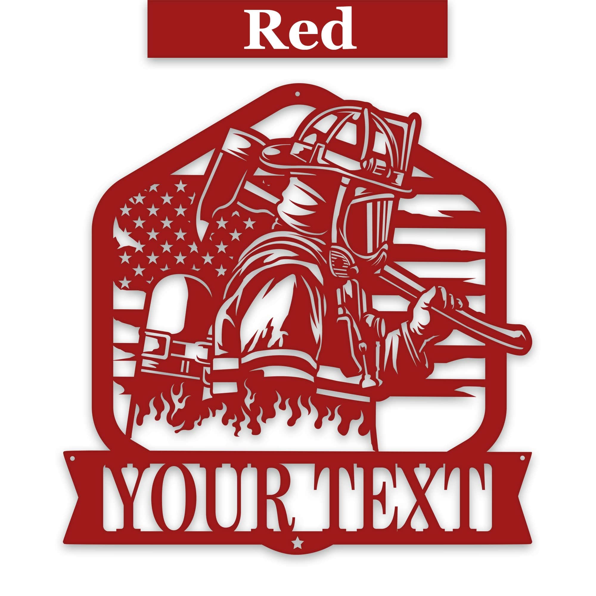 Firefighter Monogram Personalized Metal Sign