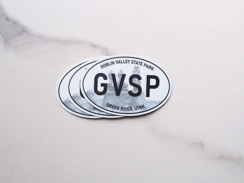 Goblin Valley Utah White Oval Bumper Sticker