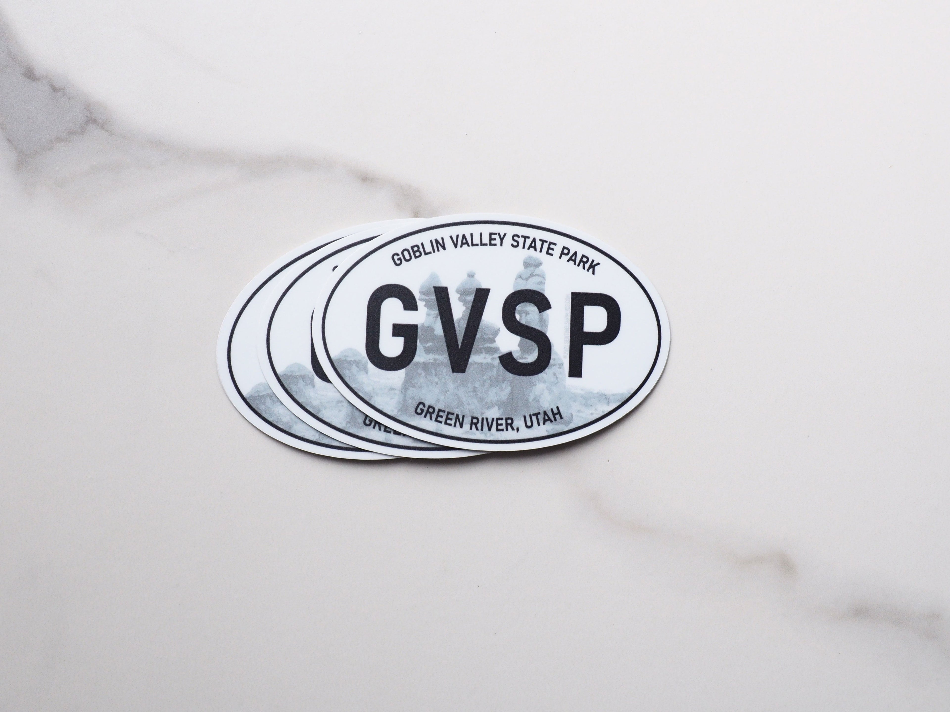 Goblin Valley Utah White Oval Bumper Sticker