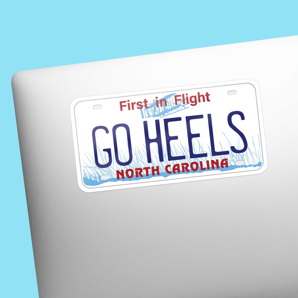 Go Heels North Carolina License Plate Sticker