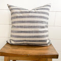 Gray and white medium stripe woven pillow cover 18x18 inch