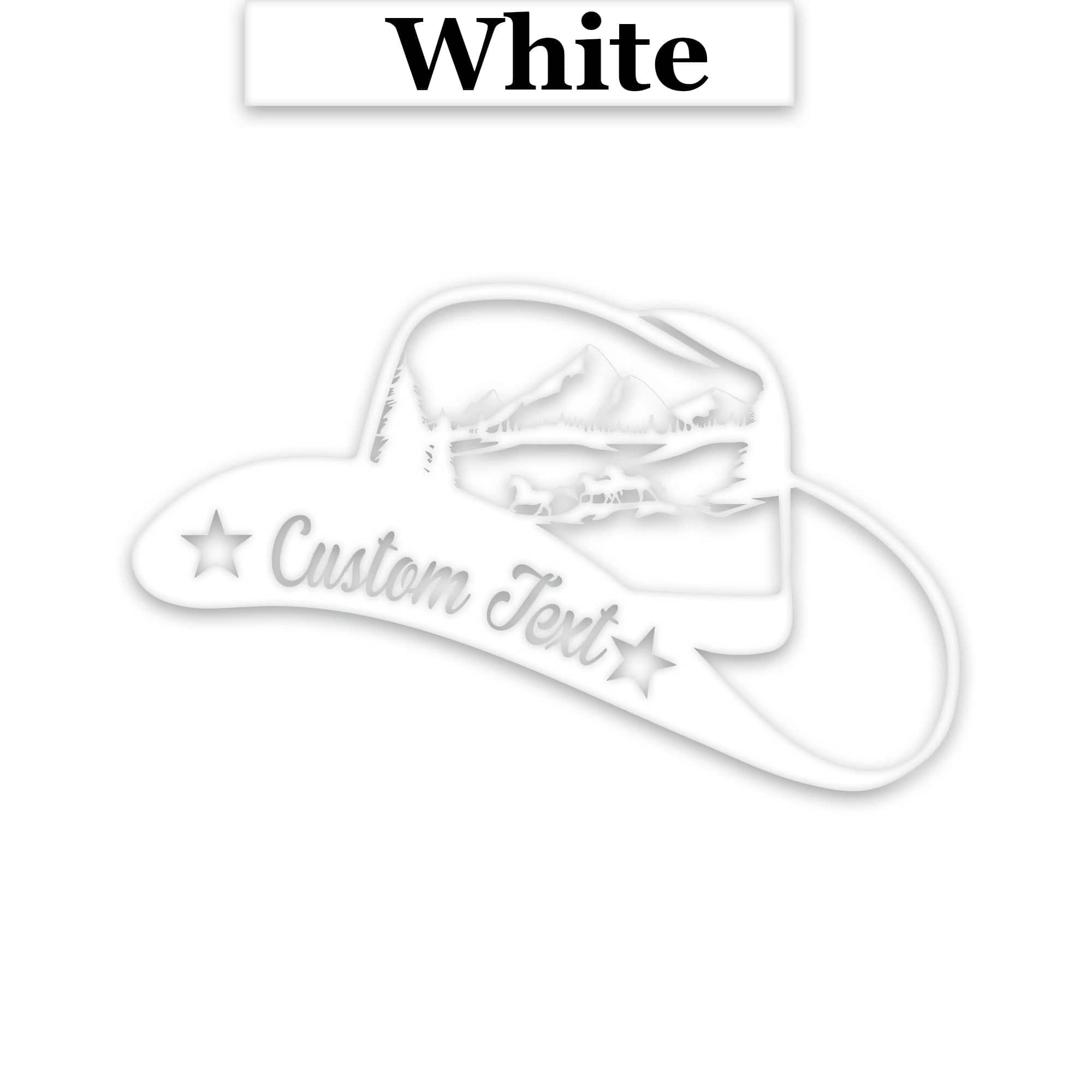 Cowboy Hat Metal Sign - Rustic Western Decor With Horses Running Design