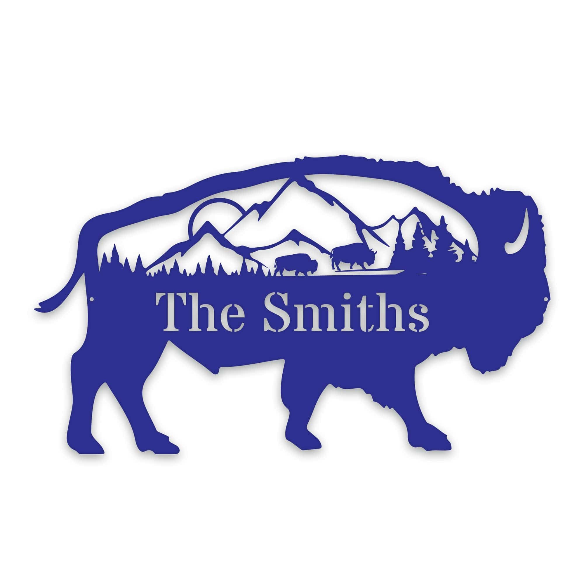 Great Outdoors- Buffalo with Scenery Personalized Metal Sign