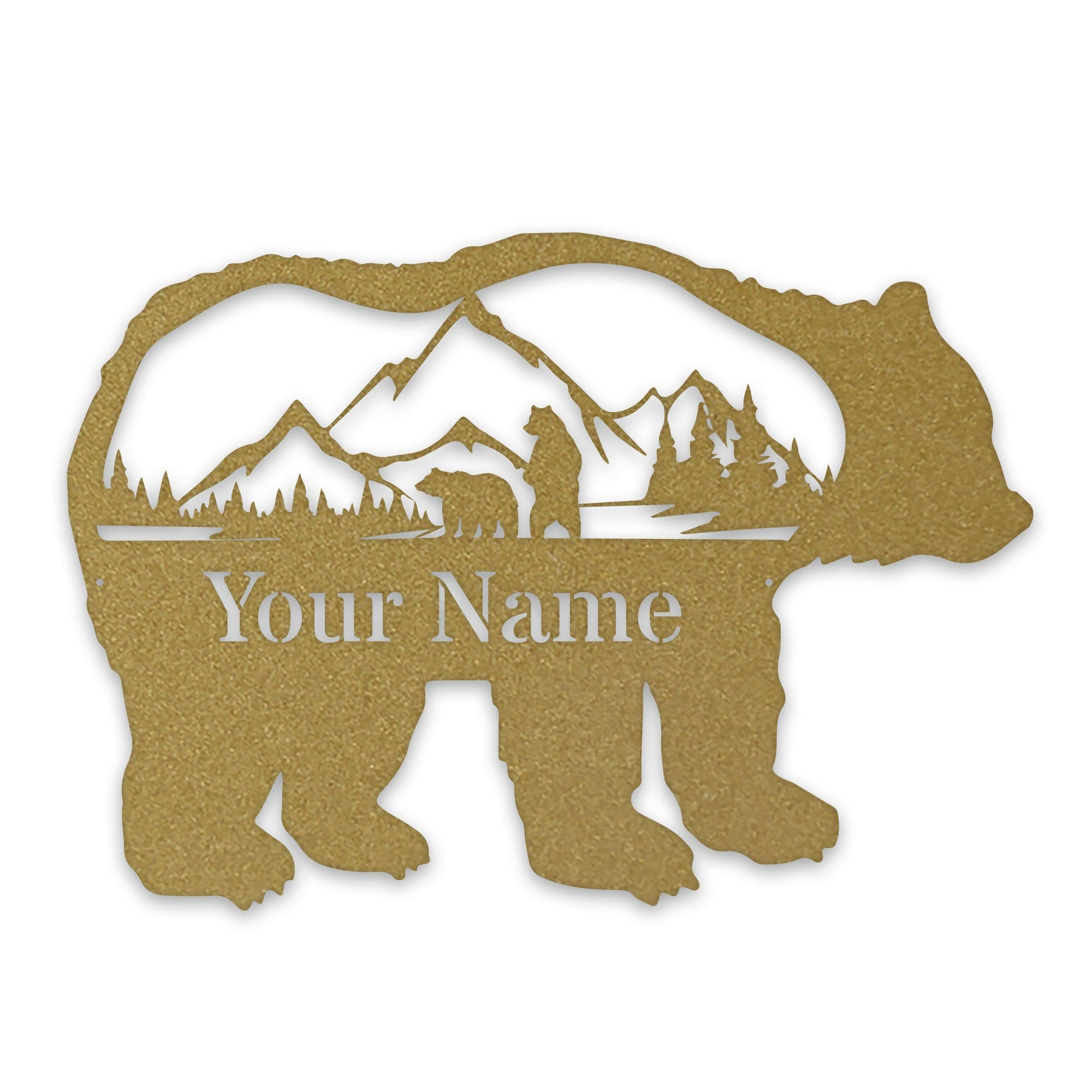 Great Outdoors- Grizzly with Scenery Personalized Metal Sign