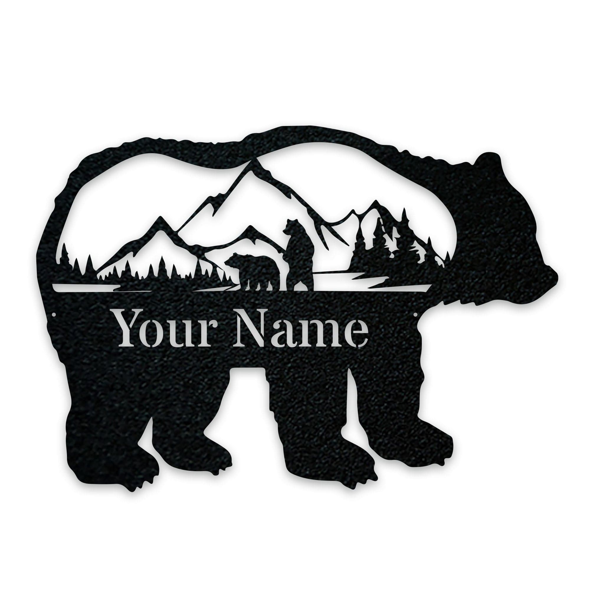 Great Outdoors- Grizzly with Scenery Personalized Metal Sign