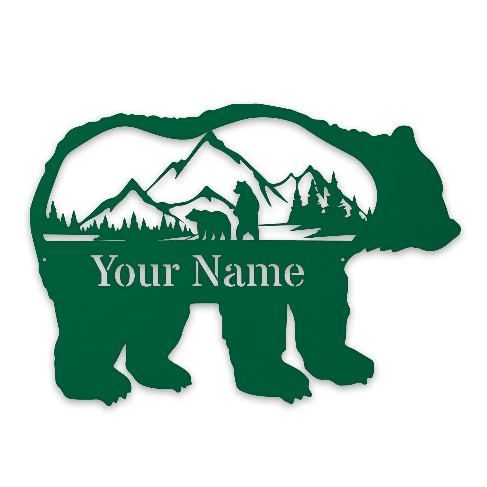 Great Outdoors- Grizzly with Scenery Personalized Metal Sign