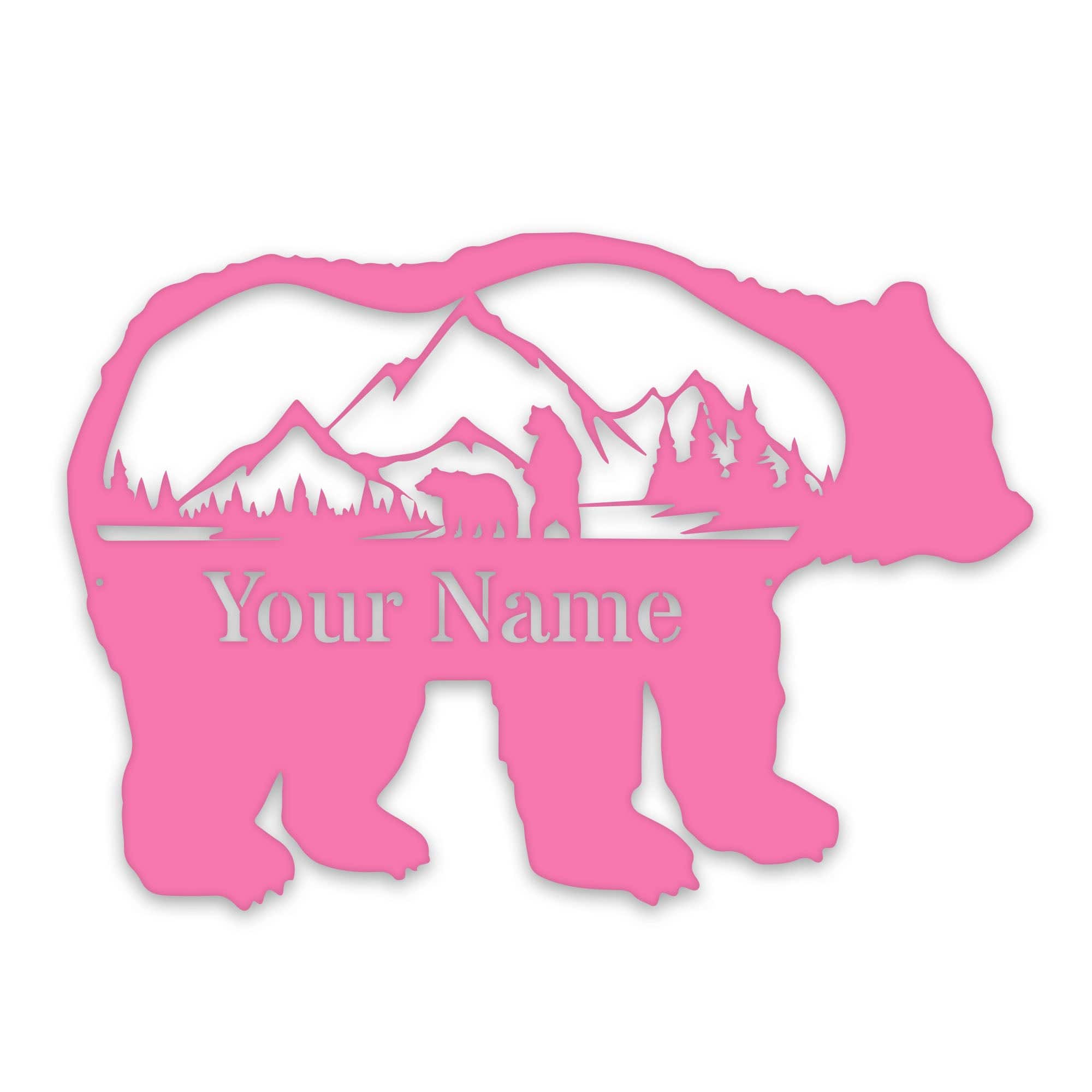 Great Outdoors- Grizzly with Scenery Personalized Metal Sign