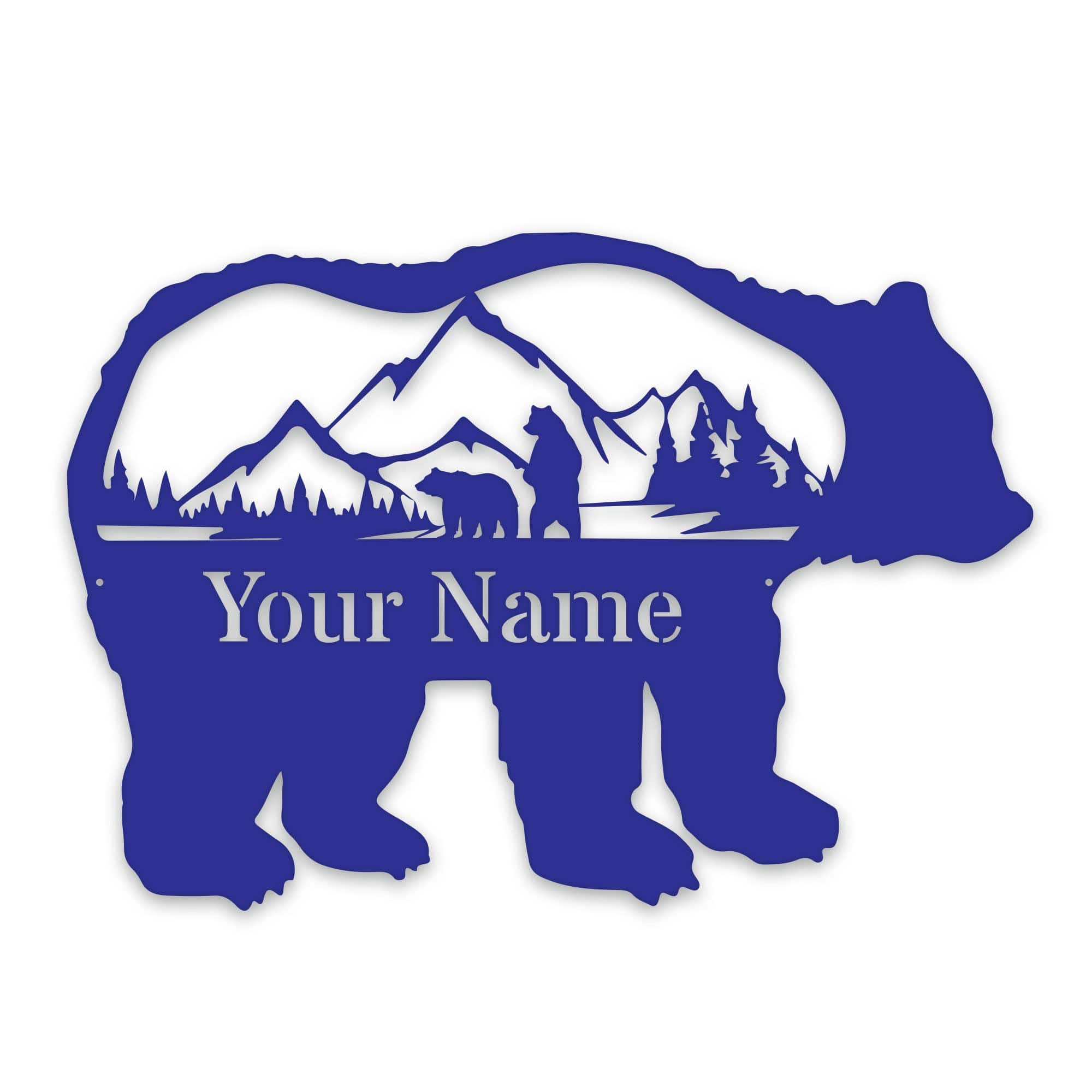 Great Outdoors- Grizzly with Scenery Personalized Metal Sign