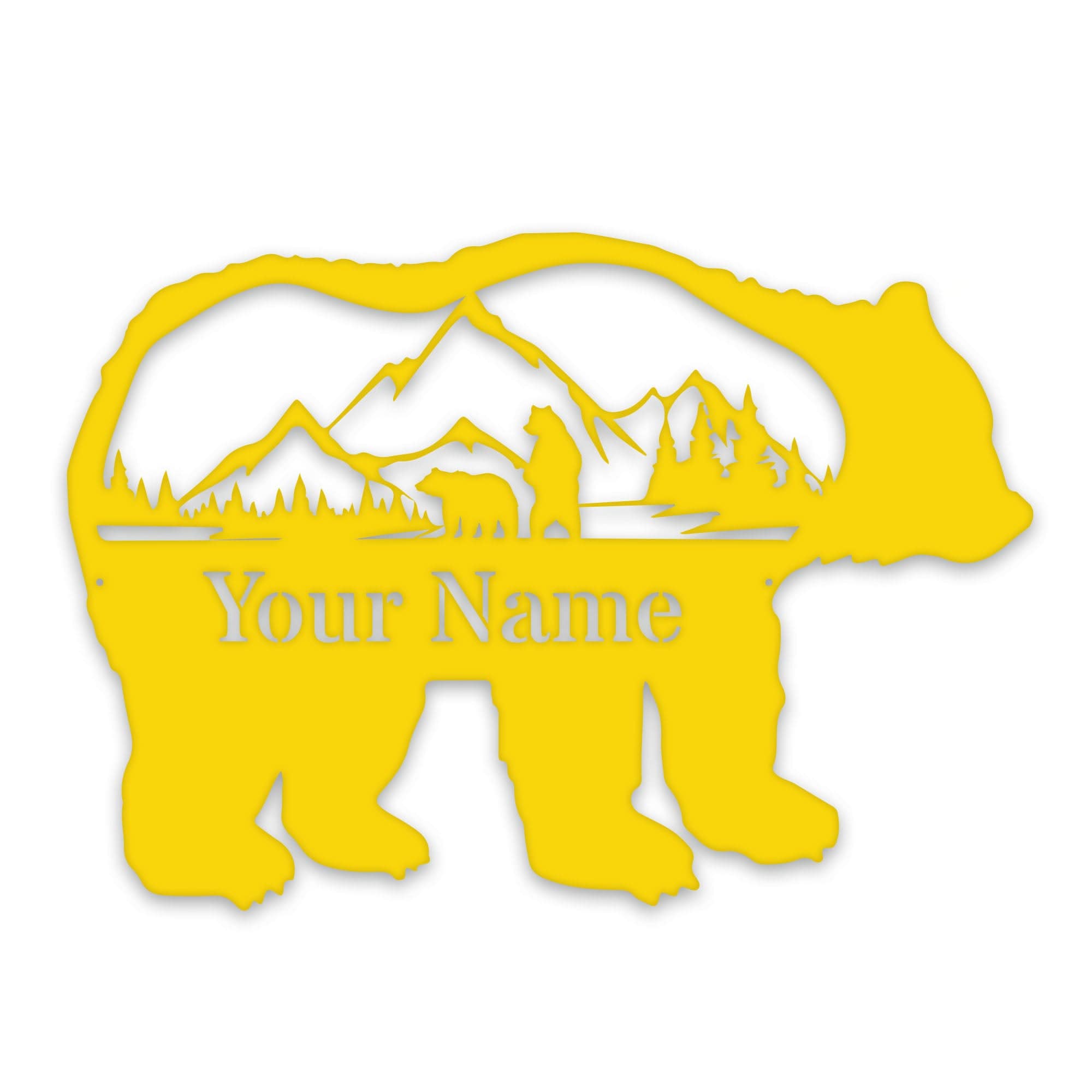 Great Outdoors- Grizzly with Scenery Personalized Metal Sign