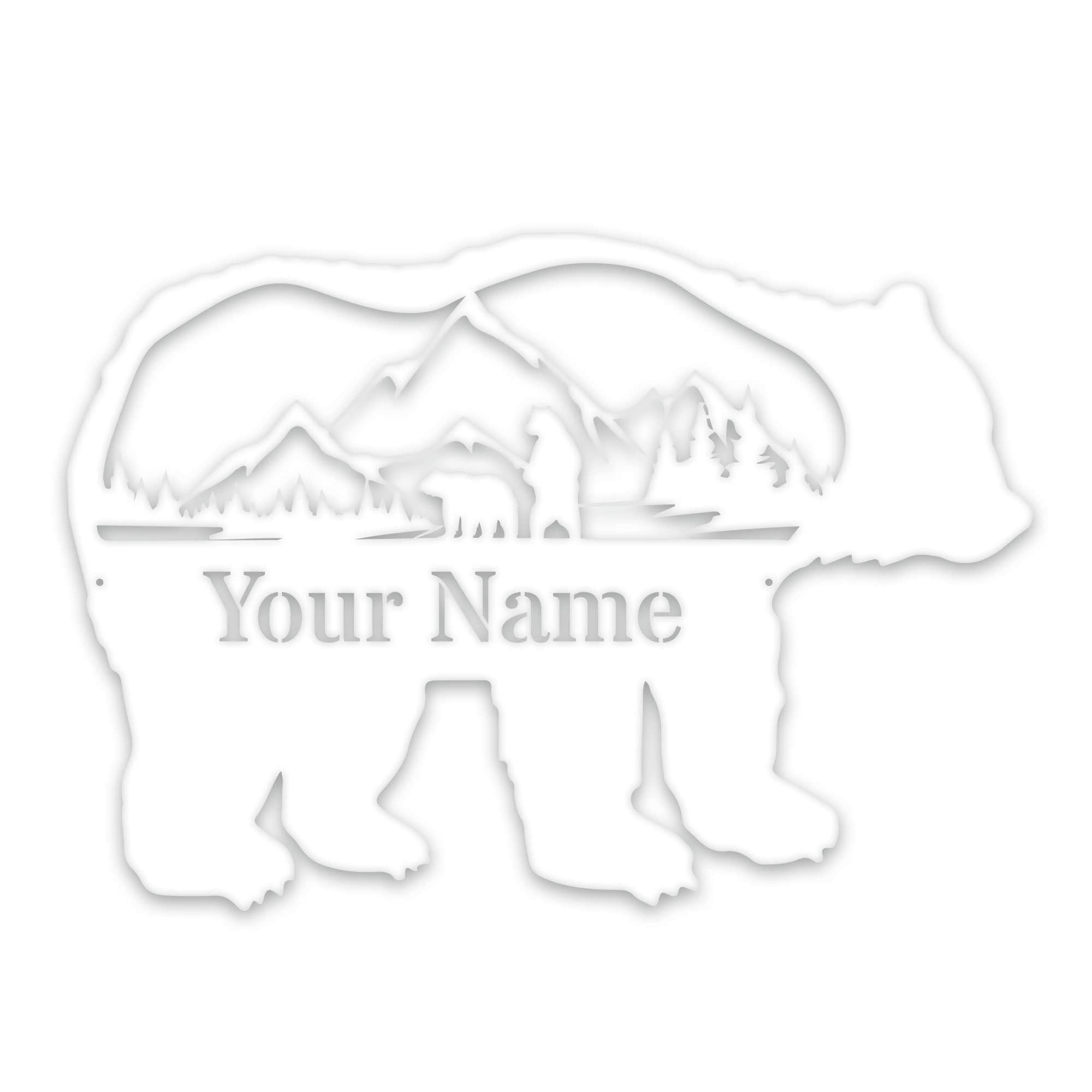 Great Outdoors- Grizzly with Scenery Personalized Metal Sign