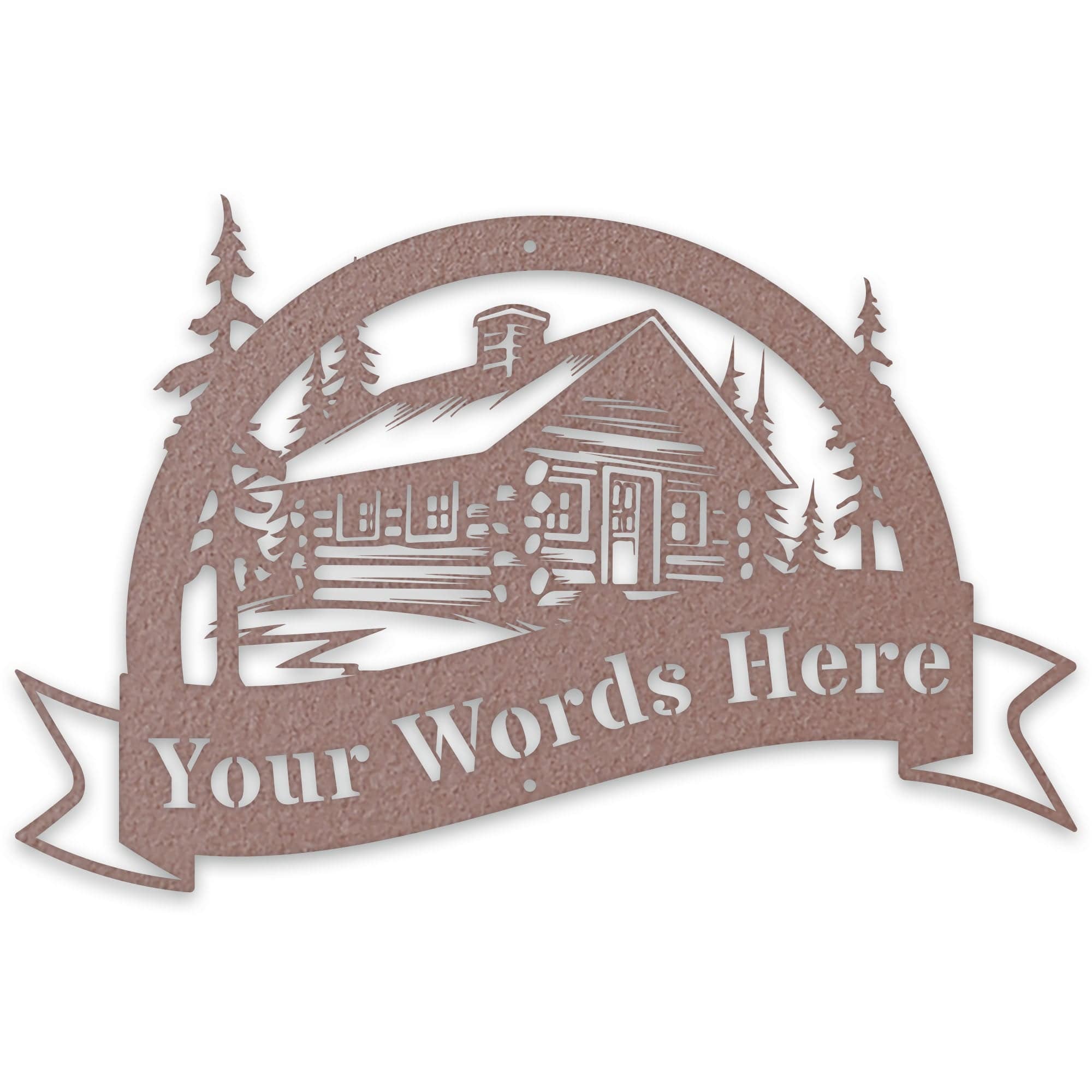 Great Outdoors Halfmoon Banner Cabin Personalized Metal Sign
