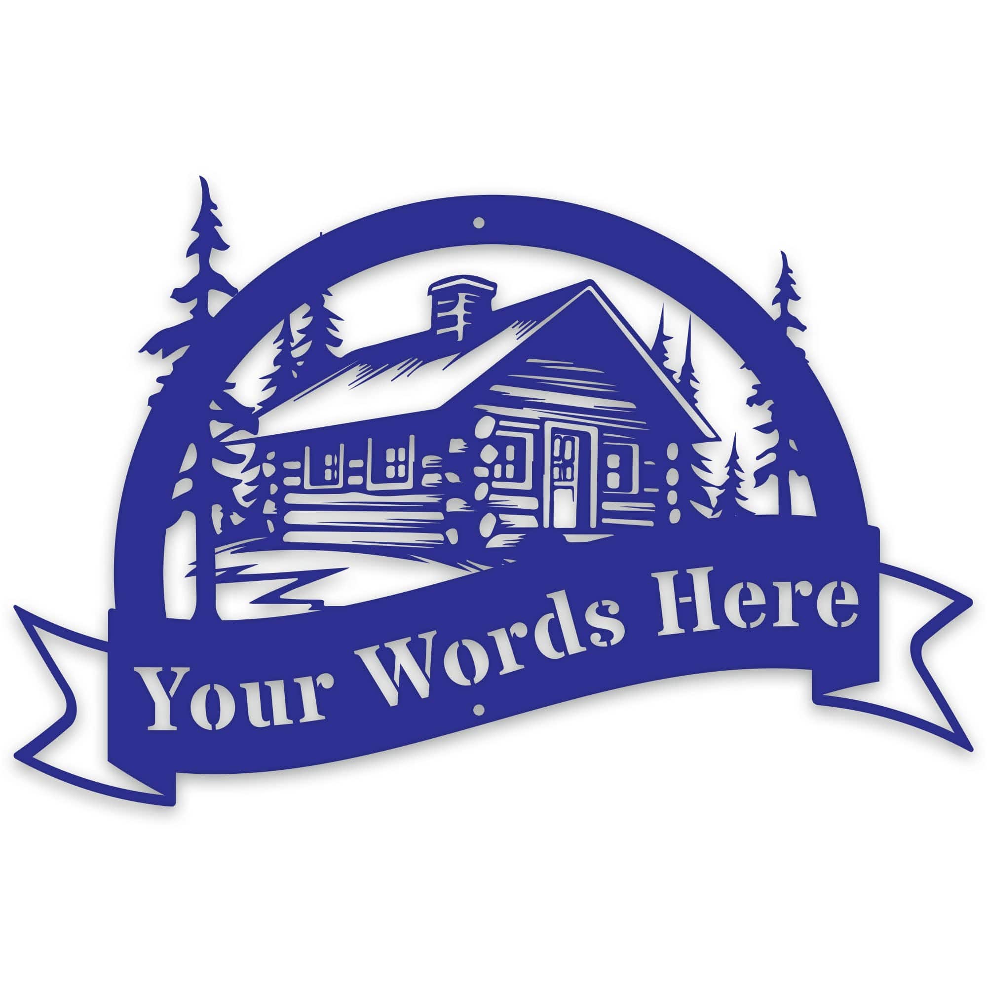 Great Outdoors Halfmoon Banner Cabin Personalized Metal Sign