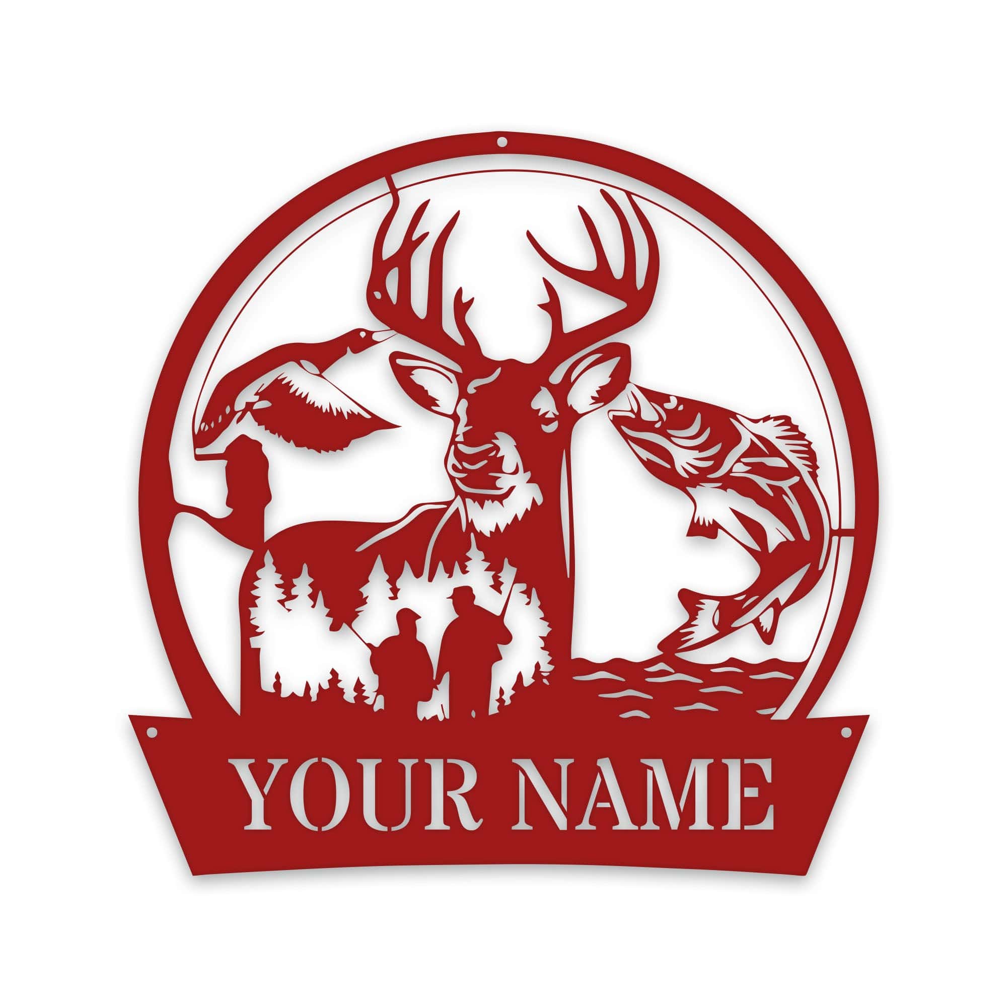 Great Outdoors Hunting Trio - Personalized Metal Sign