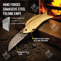 Hand Forged Damascus Steel Folding Knife – Honeycomb, Pinecone & Brass Handle Variations