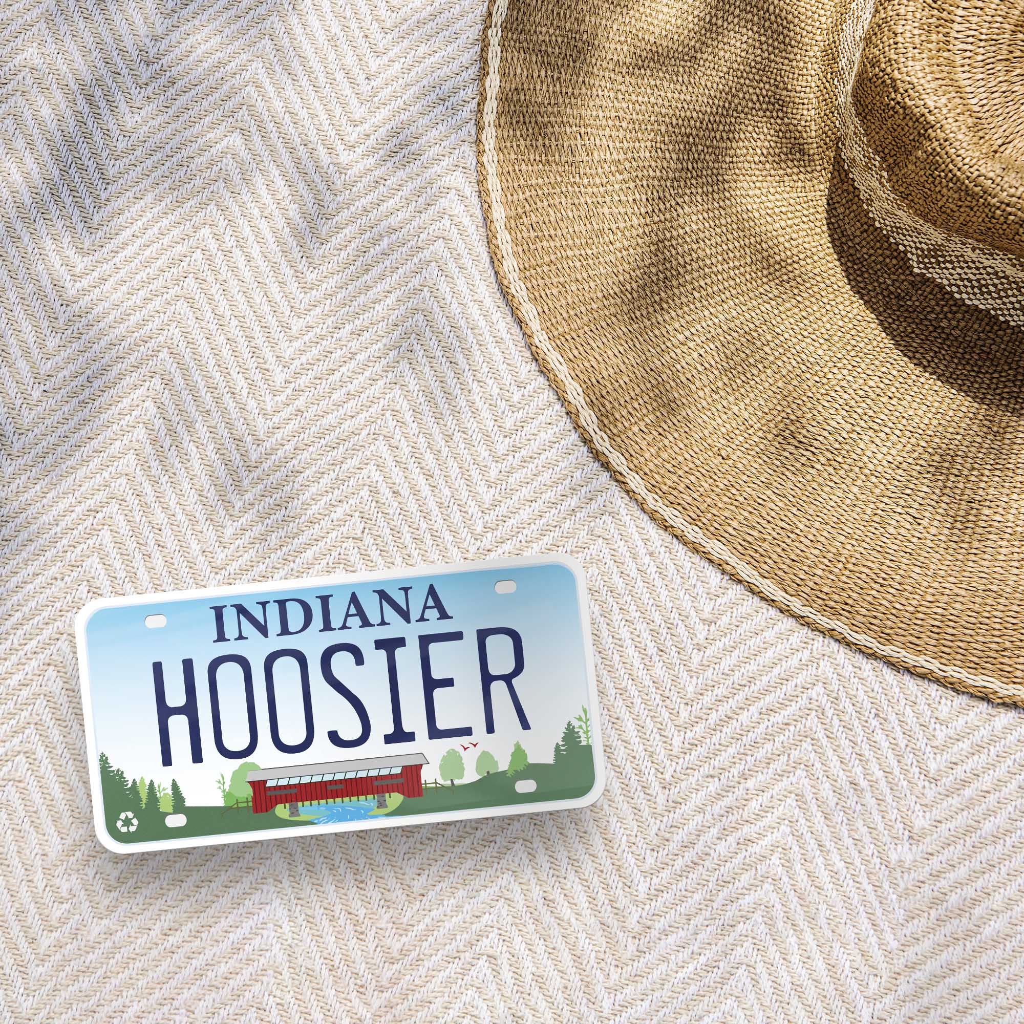 Hoosier Indiana License Plate Sticker