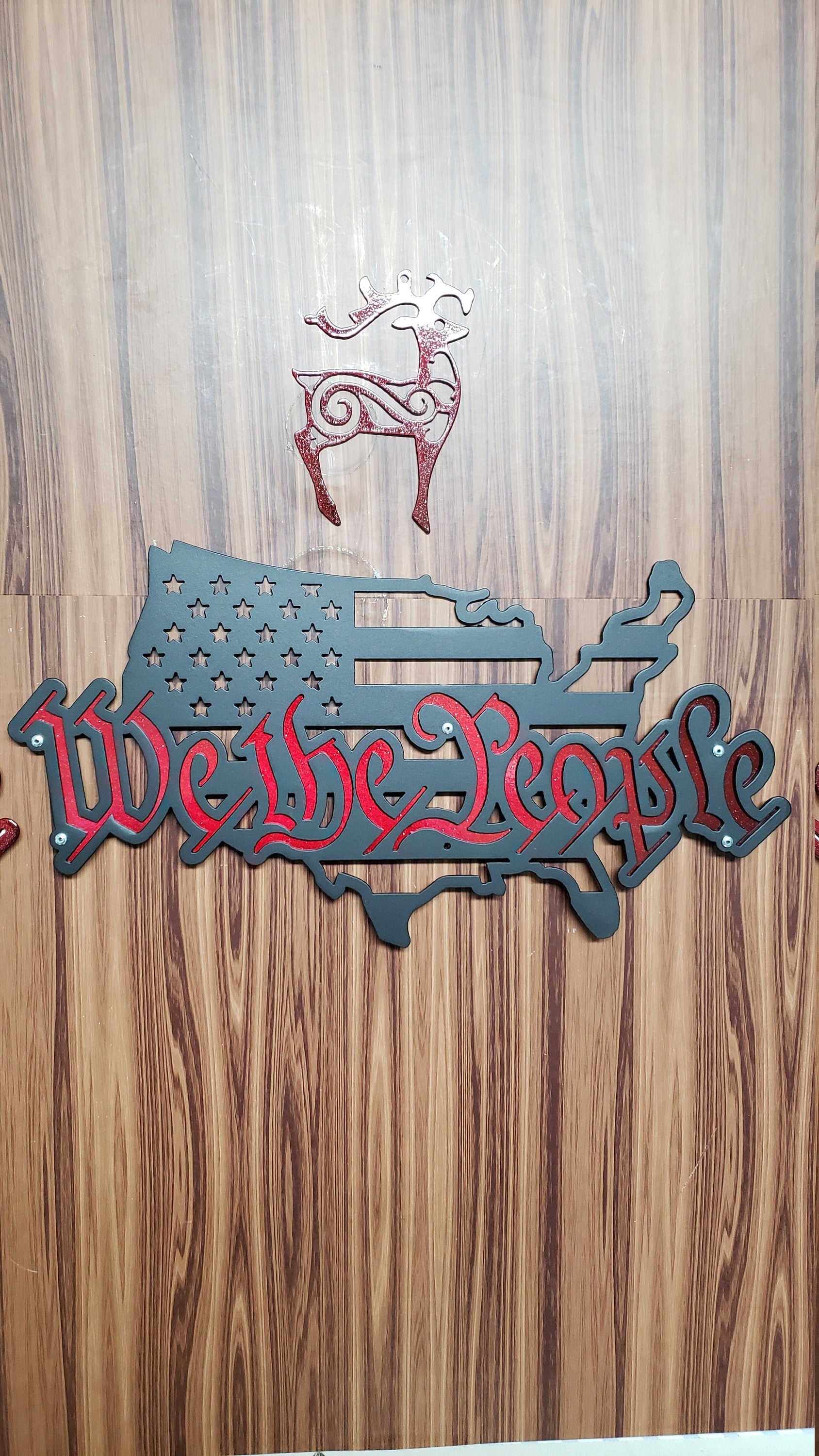 We The People American Flag Metal Wall Art, 2 Layered Cut Steel Wall Decor, Patriotic USA Home or Office Decoration